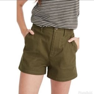 Madewell Camp Shorts Olive Green Relaxed XS